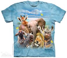 Pánské batikované triko The Mountain - African Selfie - modré Velikost: XL 10-4987