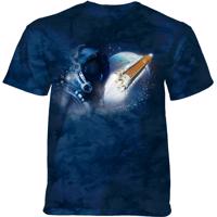 Pánské batikované triko The Mountain - ARTEMIS ASTRONAUT - vesmír - modrá Velikost: M