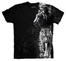 Pánské batikované triko The Mountain - Bílý Tygr - černé Velikost: XL
