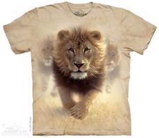 Pánské batikované triko The Mountain - Eat My Dust - béžové Velikost: S 10-4196-21637