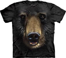 Pánské batikované triko The Mountain - Medvědí tvář - černé Velikost: L