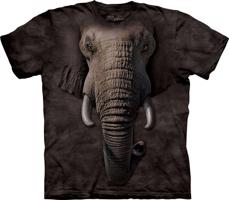 Pánské batikované triko The Mountain - Sloní tvář - černé Velikost: M