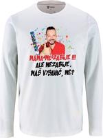 Pánské bílé tričko s dlouhým rukávem Michal Kavalčík - Máma mě zabije