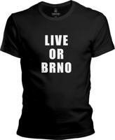 Pánské černé tričko PIPUB - Live or Brno