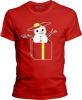 Pánské červené triko Klárka - Sněhulák