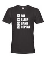 Pánské Geek/hráčské triko EAT, SLEEP, GAME, REPEAT - dokonalý dárek