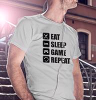 Pánské Geek/hráčské triko EAT, SLEEP, GAME, REPEAT - dokonalý dárek