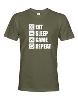 Pánské Geek/hráčské triko EAT, SLEEP, GAME, REPEAT - dokonalý dárek