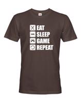 Pánské Geek/hráčské triko EAT, SLEEP, GAME, REPEAT - dokonalý dárek