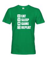 Pánské Geek/hráčské triko EAT, SLEEP, GAME, REPEAT - dokonalý dárek