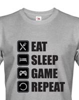 Pánské Geek/hráčské triko EAT, SLEEP, GAME, REPEAT - dokonalý dárek