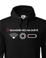 Pánské mikina 3 nejhorší věci na světě - mikina pro všechny mobilní závisláky
