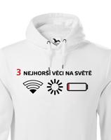 Pánské mikina 3 nejhorší věci na světě - mikina pro všechny mobilní závisláky