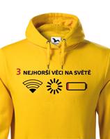 Pánské mikina 3 nejhorší věci na světě - mikina pro všechny mobilní závisláky