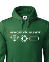 Pánské mikina 3 nejhorší věci na světě - mikina pro všechny mobilní závisláky