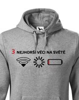 Pánské mikina 3 nejhorší věci na světě - mikina pro všechny mobilní závisláky
