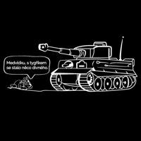 Pánské military tričko s potiskem německého těžkého tanku Tiger
