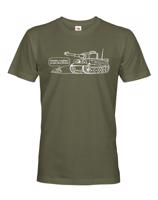 Pánské military tričko s potiskem německého těžkého tanku Tiger