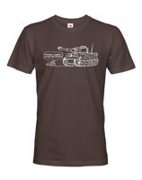 Pánské military tričko s potiskem německého těžkého tanku Tiger