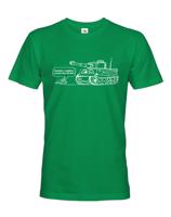 Pánské military tričko s potiskem německého těžkého tanku Tiger