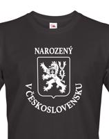 Pánské retro tričko se lvem a znakem ČSSR - Narozený v Československu