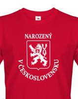 Pánské retro tričko se lvem a znakem ČSSR - Narozený v Československu