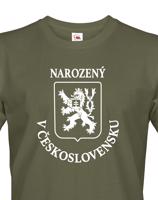 Pánské retro tričko se lvem a znakem ČSSR - Narozený v Československu