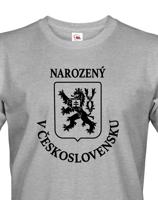 Pánské retro tričko se lvem a znakem ČSSR - Narozený v Československu