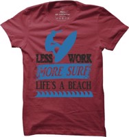 Pánské surfové tričko Less work more Surf