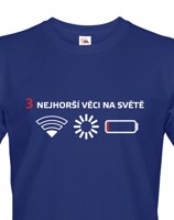 Pánské tričko 3 nejhorší věci na světě - triko pro všechny mobilní závisláky