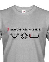 Pánské tričko 3 nejhorší věci na světě - triko pro všechny mobilní závisláky