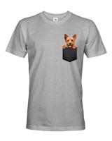 Pánské tričko Austrálsky teriér v kapsičce - kvalitní tisk a rychlé dodání