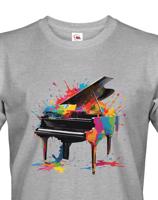 Pánské tričko - barevný klavír - živý potisk na triko