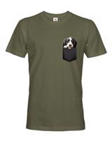 Pánské tričko Bearded kolie v kapsičce - kvalitní tisk a rychlé dodání