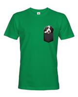 Pánské tričko Bearded kolie v kapsičce - kvalitní tisk a rychlé dodání