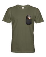 Pánské tričko Black and Tan Coonhound v kapsičce - kvalitní tisk a rychlé dodání