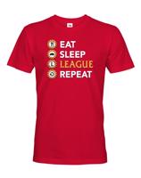 Pánské tričko Eat sleep league repeat - tričko pro fanoušky