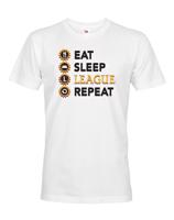 Pánské tričko Eat sleep league repeat - tričko pro fanoušky