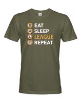 Pánské tričko Eat sleep league repeat - tričko pro fanoušky