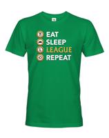 Pánské tričko Eat sleep league repeat - tričko pro fanoušky