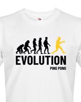 Pánské tričko Evoluce ping pong-  skvělý dárek pro hráče ping pongu