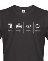 Pánské tričko IT Eat, sleep, code, repeat - pecka na triko přímo do tvého šatníku