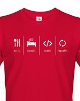 Pánské tričko IT Eat, sleep, code, repeat - pecka na triko přímo do tvého šatníku