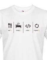 Pánské tričko IT Eat, sleep, code, repeat - pecka na triko přímo do tvého šatníku
