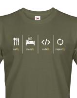 Pánské tričko IT Eat, sleep, code, repeat - pecka na triko přímo do tvého šatníku