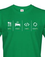 Pánské tričko IT Eat, sleep, code, repeat - pecka na triko přímo do tvého šatníku