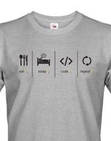Pánské tričko IT Eat, sleep, code, repeat - pecka na triko přímo do tvého šatníku
