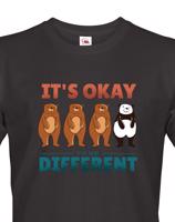 Pánské tričko IT´S OKAY TO BE DIFFERENT - triko s pandou