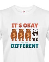 Pánské tričko IT´S OKAY TO BE DIFFERENT - triko s pandou