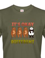 Pánské tričko IT´S OKAY TO BE DIFFERENT - triko s pandou